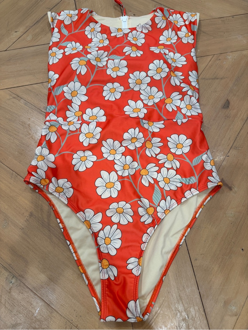 Averie Orange Floral One-Piece Swimsuit - Daisy Print